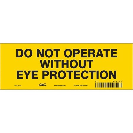 Safety Sign,10 W,3-1/2 H,0.004 Thick, 466T91