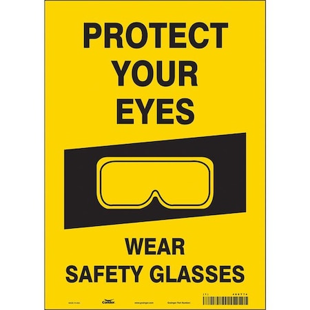 Safety Sign, 14 In Height, 10 In Width, Vinyl, Vertical Rectangle, English, 466T74