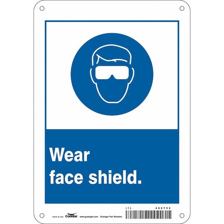 Safety Sign, 10 In Height, 7 In Width, Polyethylene, Horizontal Rectangle, English, 466T59