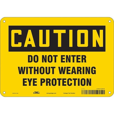 Safety Sign, 7 In Height, 10 In Width, Polyethylene, Vertical Rectangle, English, 466U88