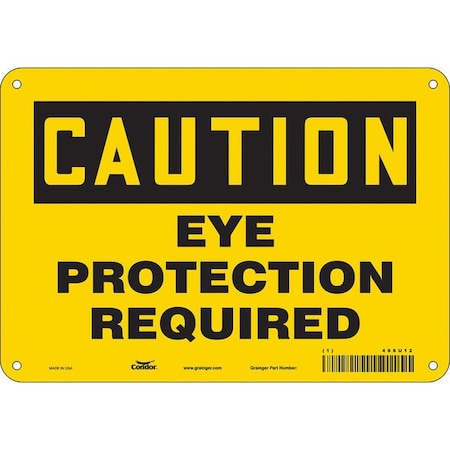 Safety Sign, 7 In Height, 10 In Width, Polyethylene, Vertical Rectangle, English, 466U12