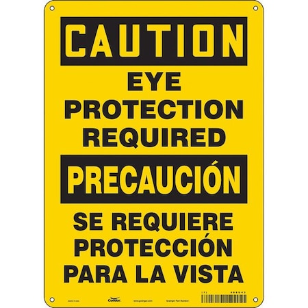 Safety Sign, 14 In Height, 10 In Width, Polyethylene, Vertical Rectangle, English, Spanish, 466U43