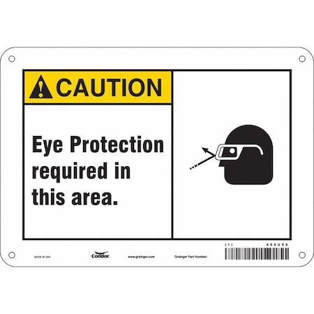 Safety Sign, 7 In Height, 10 In Width, Polyethylene, Vertical Rectangle, English, 466U59