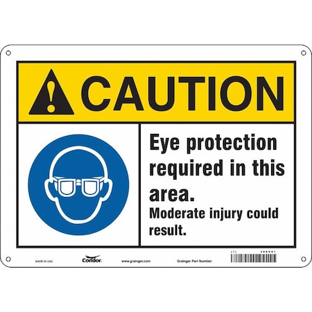 Safety Sign, 10 In Height, 14 In Width, Polyethylene, Horizontal Rectangle, English, 466V61
