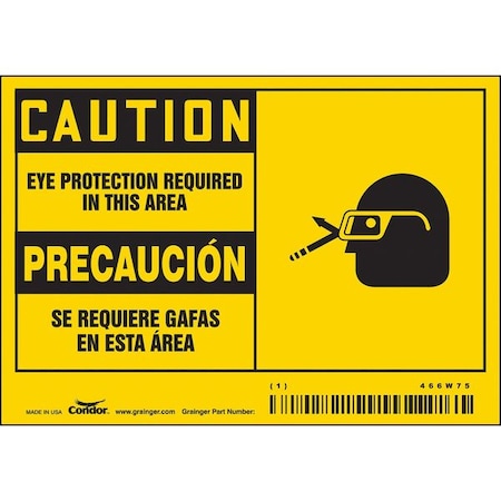 Safety Sign,5W,3-1/2H,0.020 Thick,PK5, 466W75