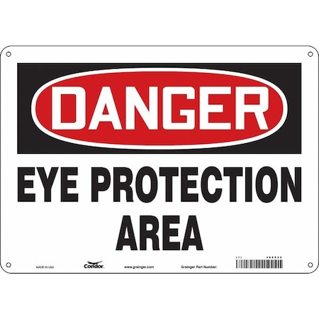 Safety Sign, 10 In Height, 14 In Width, Polyethylene, Horizontal Rectangle, English, 466X58