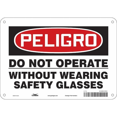 Safety Sign, 7 In Height, 10 In Width, Polyethylene, Vertical Rectangle, English, 466X69