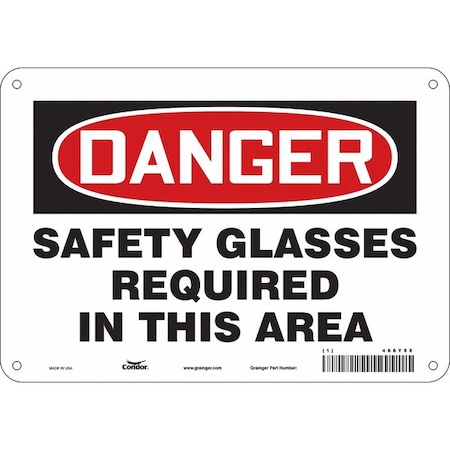 Safety Sign, 7 In Height, 10 In Width, Polyethylene, Vertical Rectangle, English, 466Y88