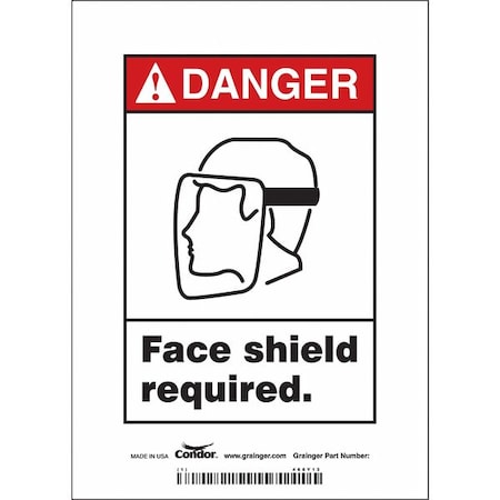 Safety Sign,5 W,7 H,0.004 Thickness, 466Y13