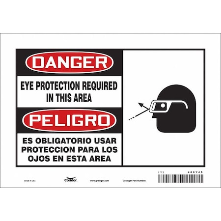 Safety Sign,10 W,7 H,0.004 Thickness, 466Y46