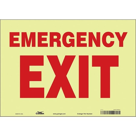 Safety Sign,10 In X 14 In,Glow Vinyl