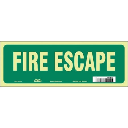 Emergency Exit Floor Sign,14 W X 5 H