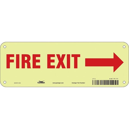 Emergency Exit Floor Sign,10 Wx3-1/2 H