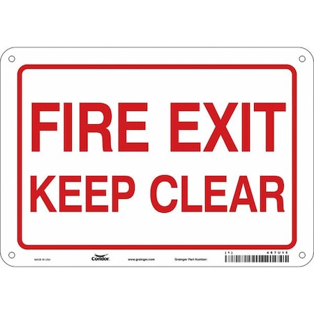 Emergency Exit Floor Sign,10 W X 7 H