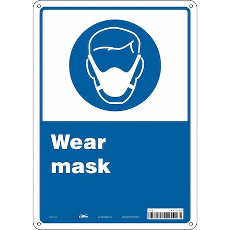 Safety Sign, 14 In Height, 10 In Width, Polyethylene, Vertical Rectangle, English, 467X37
