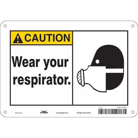 Safety Sign, 7 In Height, 10 In Width, Polyethylene, Vertical Rectangle, English, 467Y91