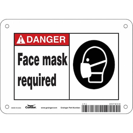 Safety Sign,7 W,5 H,0.010 Thickness, 467Z34