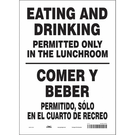 Safety Sign, 14 In Height, 10 In Width, Vinyl, Vertical Rectangle, English, Spanish, 468J23