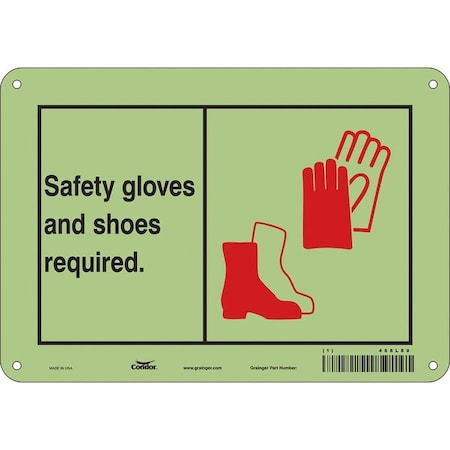 Safety Sign, 7 In Height, 10 In Width, Polyethylene, Vertical Rectangle, English, 468L89