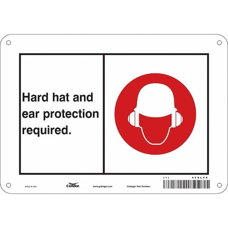 Safety Sign, 7 In Height, 10 In Width, Polyethylene, Vertical Rectangle, English, 468L48