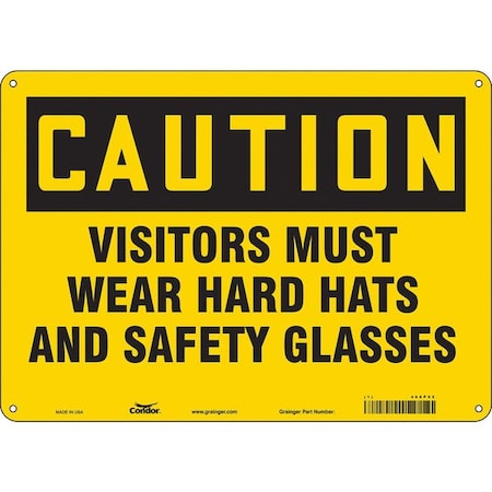 Safety Sign, 10 In Height, 14 In Width, Polyethylene, Horizontal Rectangle, English, 468P52