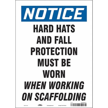 Safety Sign, 14 In Height, 10 In Width, Vinyl, Vertical Rectangle, English, 468R65