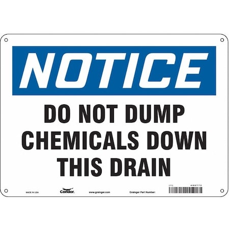 Safety Sign, 10 In Height, 14 In Width, Aluminum, Horizontal Rectangle, English, 468T72