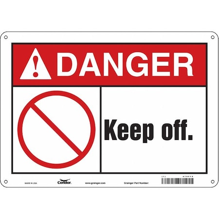 Safety Sign, 10 In Height, 14 In Width, Aluminum, Horizontal Rectangle, English, 479F15