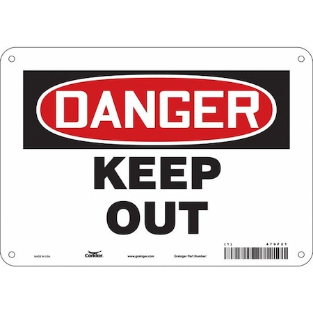 Safety Sign, 7 In Height, 10 In Width, Aluminum, Vertical Rectangle, English, 479F21