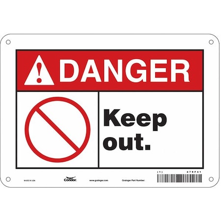Safety Sign, 7 In Height, 10 In Width, Polyethylene, Vertical Rectangle, English, 479F41