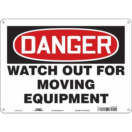 Safety Sign, 10 In Height, 14 In Width, Aluminum, Horizontal Rectangle, English, 479G34