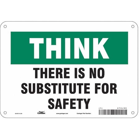 Safety Sign, 7 In Height, 10 In Width, Aluminum, Vertical Rectangle, English, 479J66
