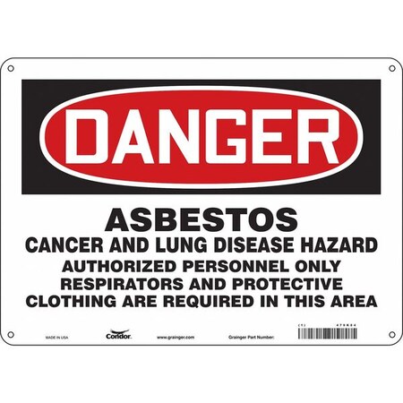 Safety Sign, 10 In Height, 14 In Width, Aluminum, Horizontal Rectangle, English, 479K84