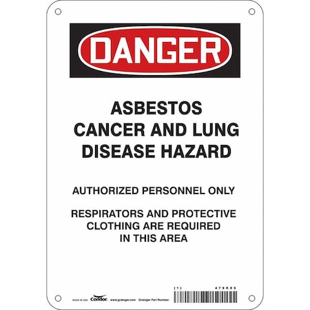 Safety Sign, 10 In Height, 7 In Width, Aluminum, Horizontal Rectangle, English, 479K89