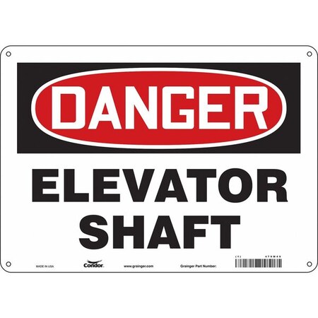 Safety Sign, 10 In Height, 14 In Width, Aluminum, Horizontal Rectangle, English, 479M49