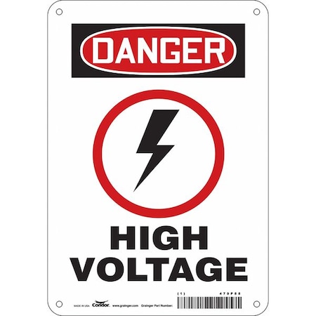 Safety Sign, 10 In Height, 7 In Width, Aluminum, Horizontal Rectangle, English, 479P88