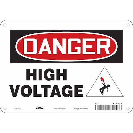 Safety Sign, 7 In Height, 10 In Width, Polyethylene, Vertical Rectangle, English, 479P35