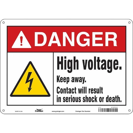 Safety Sign, 10 In Height, 14 In Width, Polyethylene, Horizontal Rectangle, English, 479T43