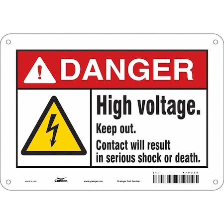 Safety Sign, 7 In Height, 10 In Width, Aluminum, Vertical Rectangle, English, 479U20