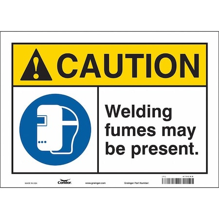 Safety Sign, 10 In Height, 14 In Width, Vinyl, Horizontal Rectangle, English, 479C69