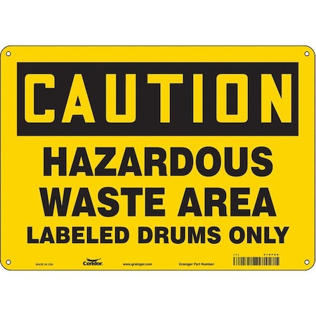 Safety Sign, 10 In Height, 14 In Width, Aluminum, Horizontal Rectangle, English, 470F66