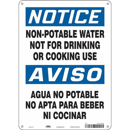 Safety Sign, 14 In Height, 10 In Width, Aluminum, Vertical Rectangle, English, 470J98