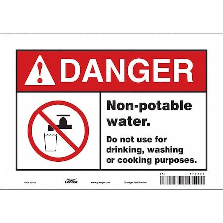 Safety Sign, 7 In Height, 10 In Width, Vinyl, Vertical Rectangle, English, 470J33