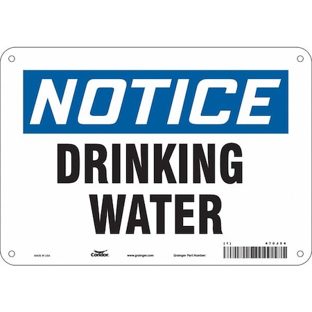 Safety Sign, 7 In Height, 10 In Width, Polyethylene, Vertical Rectangle, English, 470J54
