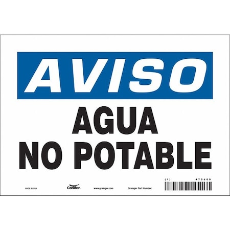 Safety Sign, 7 In Height, 10 In Width, Vinyl, Vertical Rectangle, English, 470J69
