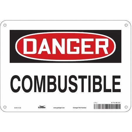 Safety Sign, 7 In Height, 10 In Width, Aluminum, Vertical Rectangle, English, 470K60