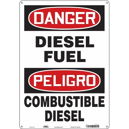 Safety Sign, 20 In H, 14 In W, Polyethylene, Vertical Rectangle, English, Spanish, 470L23