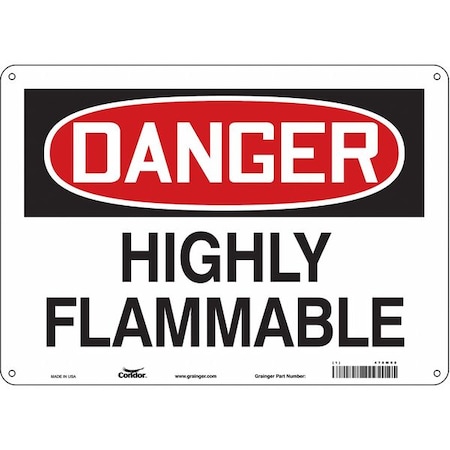 Safety Sign, 10 In Height, 14 In Width, Aluminum, Horizontal Rectangle, English, 470M08