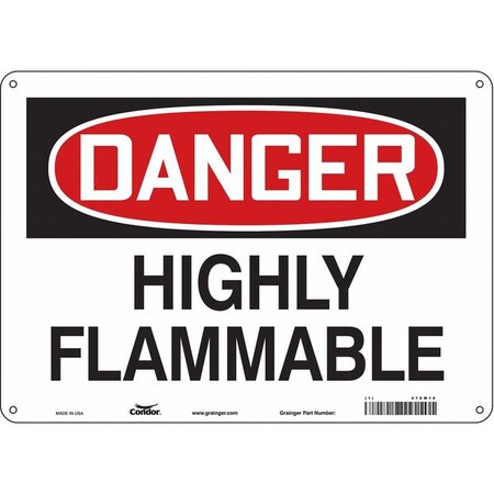 Safety Sign, 10 In Height, 14 In Width, Polyethylene, Horizontal Rectangle, English, 470M10