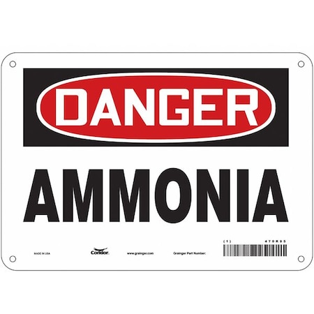 Safety Sign, 7 In Height, 10 In Width, Polyethylene, Vertical Rectangle, English, 470R95